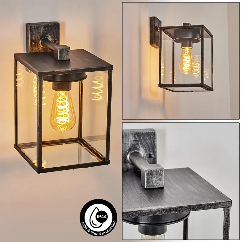 Gramilla Buiten muurverlichting Zwart, Zilver, 1-licht Snelle Levering