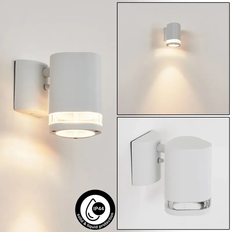 Amyton Buiten muurverlichting Wit, 1-licht Nieuw Model