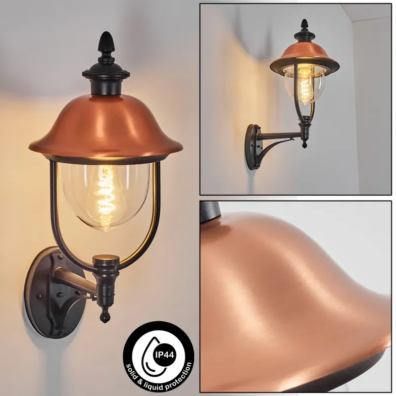 Gascon Wandlamp voor buiten, Wandlamp Koperkleurig, Zwart, 1-licht Trendy