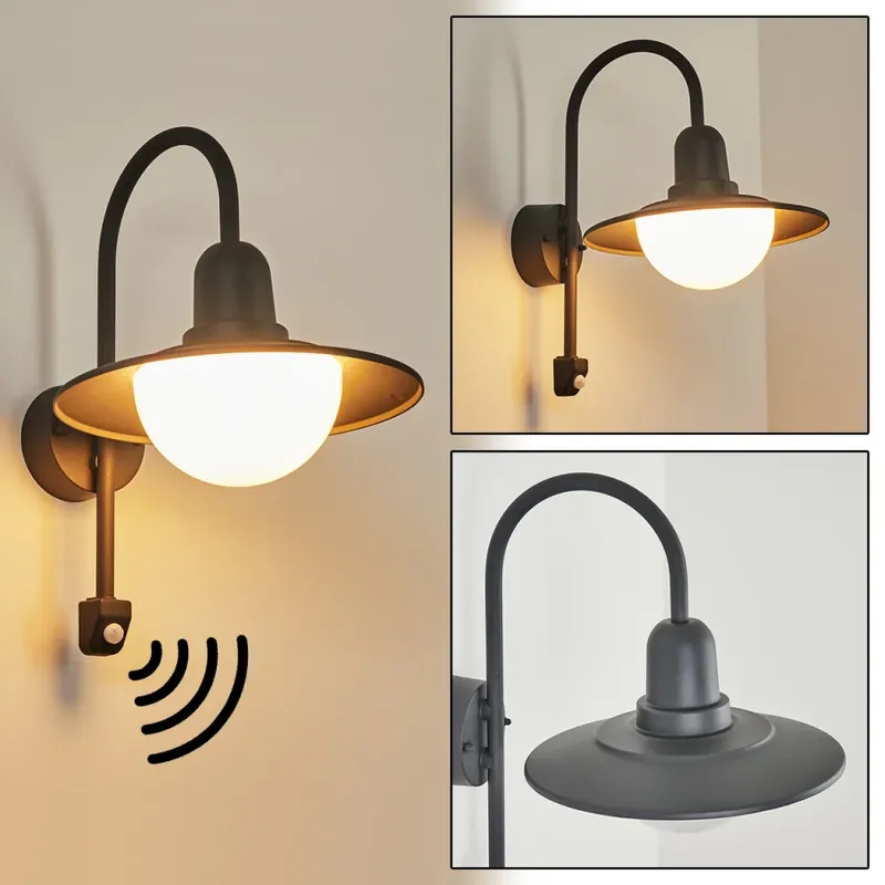 Pohei Buiten muurverlichting Antraciet, 1-licht, Bewegingsmelder Speciale Aanbieding