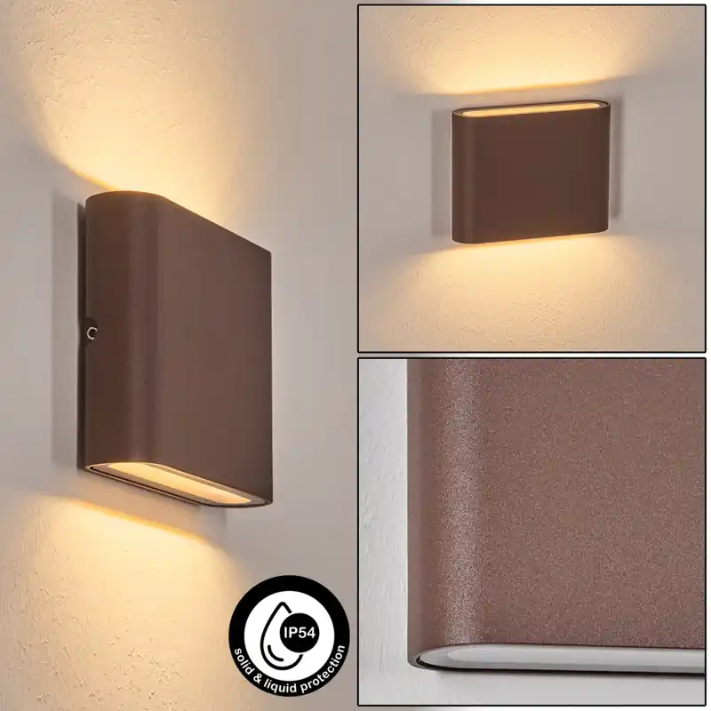 Beste Prijs Gamas Wandlamp voor buiten, Badkamerlamp, Licht omhoog & omlaag, Wandlamp Roest, 1-licht