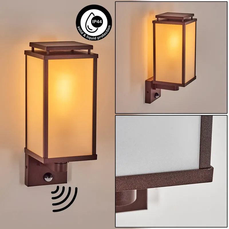 Cadafaes Wandlamp voor buiten Roest, 1-licht, Bewegingsmelder Alleen Vandaag