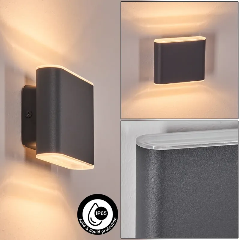 Tijdelijk Beschikbaar Paranhas Wandlamp voor buiten, Badkamerlamp, Licht omhoog & omlaag, Wandlamp Antraciet, 1-licht