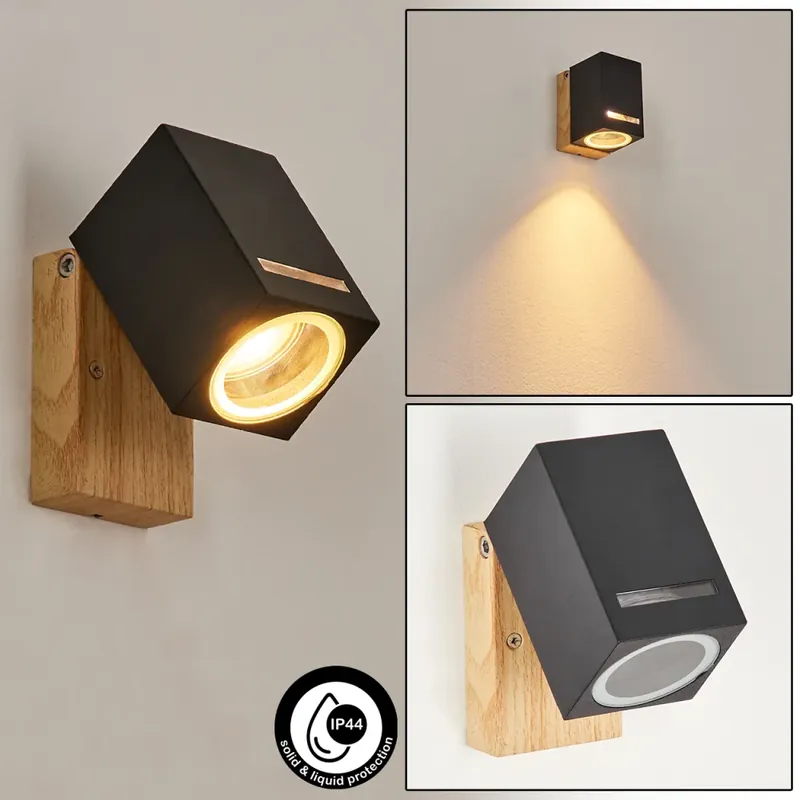 Auchac Buiten muurverlichting houtlook, Natuurlijke kleuren, 1-licht Bestel Nu
