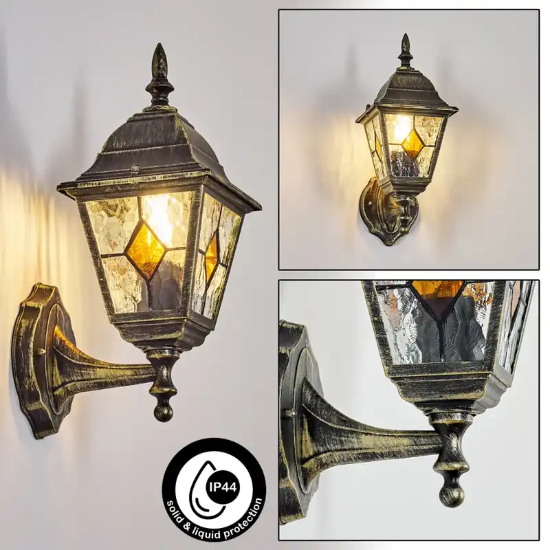 Naofe Wandlamp voor buiten, Wandlamp Bruin, Goud, 1-licht Koopje