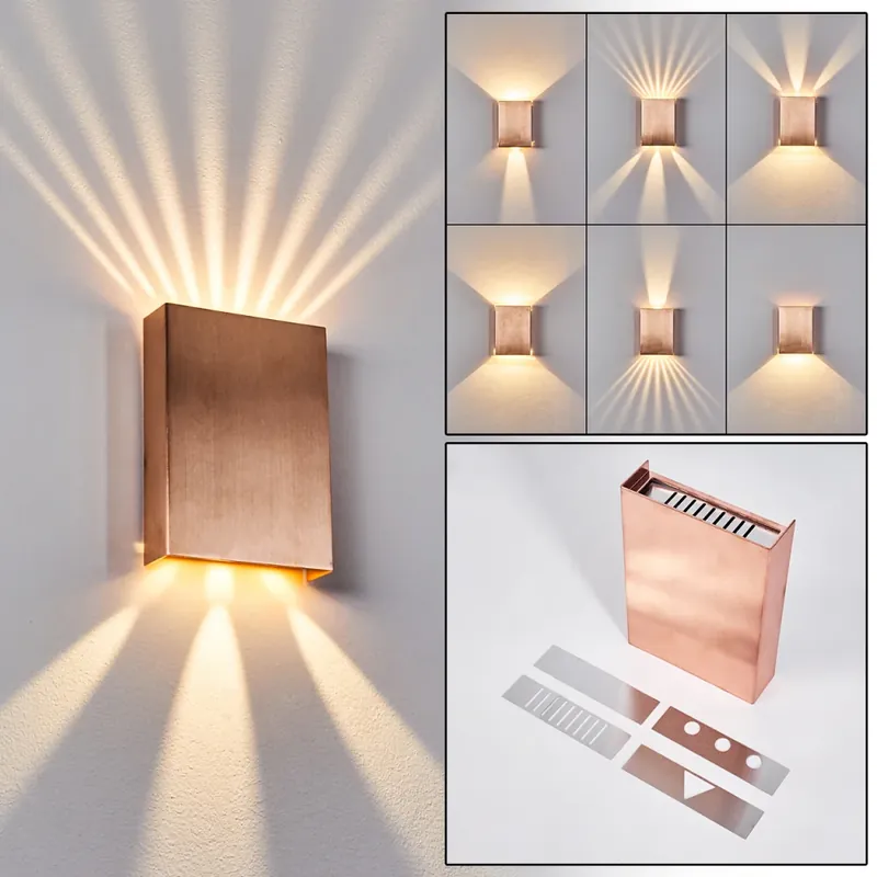 Benin Muurlamp LED Koperkleurig, 2-lichts Actieprijs
