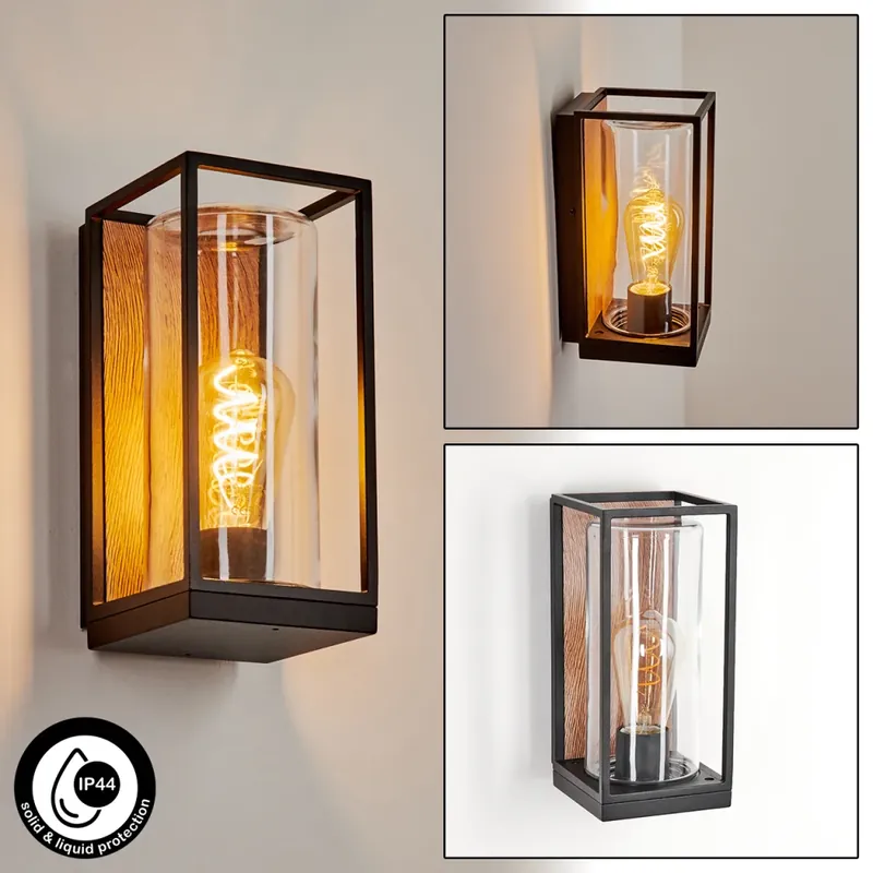 Voordeelprijs Palanga Buiten muurverlichting Bruin, houtlook, Zwart, 1-licht