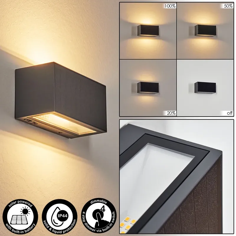 Uitverkoop Brydebjerg Wandlamp voor buiten, Licht omhoog & omlaag, Wandlamp LED Zwart, 1-licht