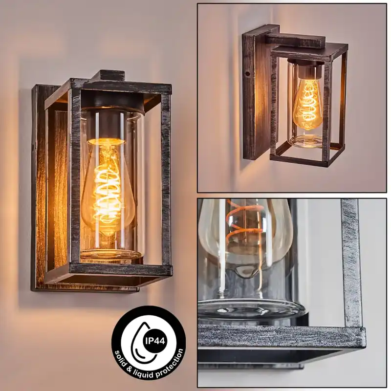 Portalis Wandlamp voor buiten Zwart, Zilver, 1-licht Gecertificeerd