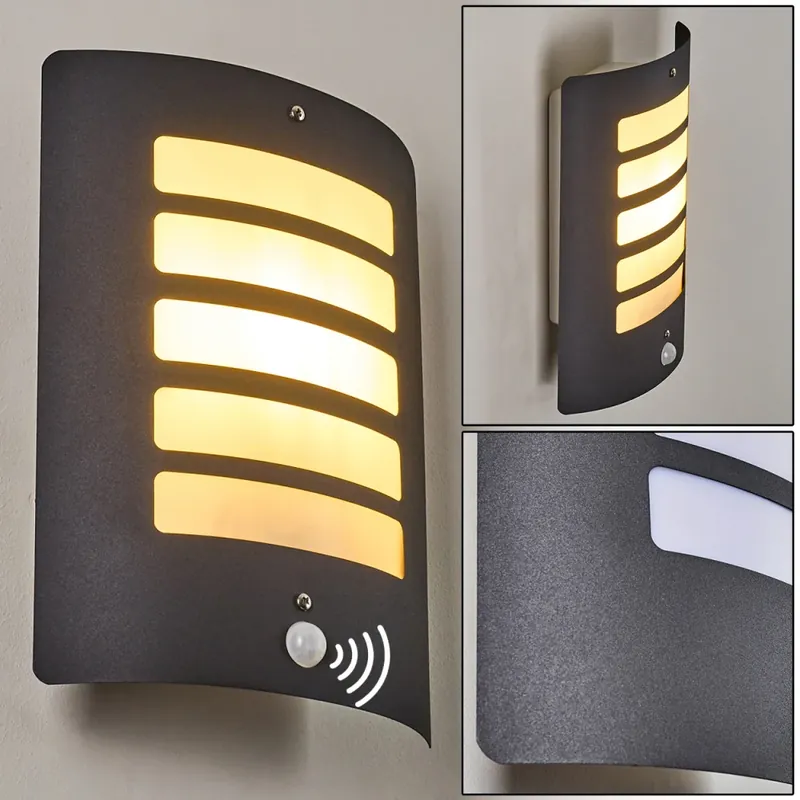 Express Levering Alslev Buiten muurverlichting Antraciet, 1-licht, Bewegingsmelder