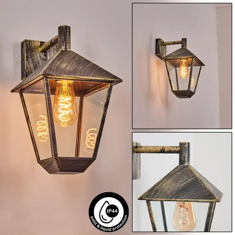 Wereldwijde Verzending Anfei Wandlamp voor buiten Bruin, Goud, 1-licht