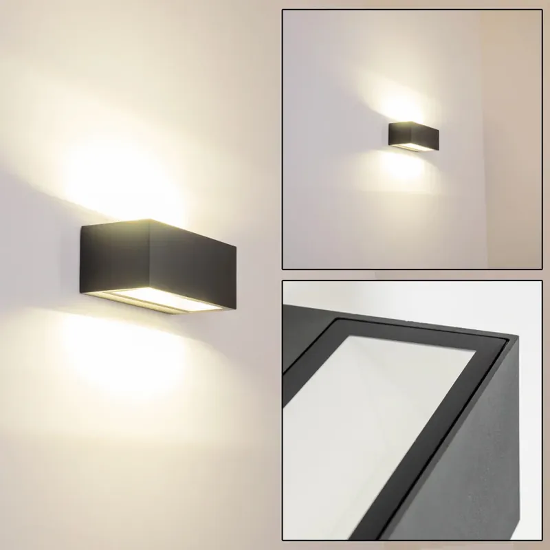 Superprijs Gemini Buiten muurverlichting LED Antraciet, 1-licht