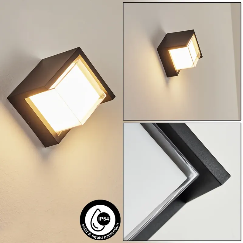 Vurey Buiten muurverlichting LED Zwart, 1-licht Ambachtelijk