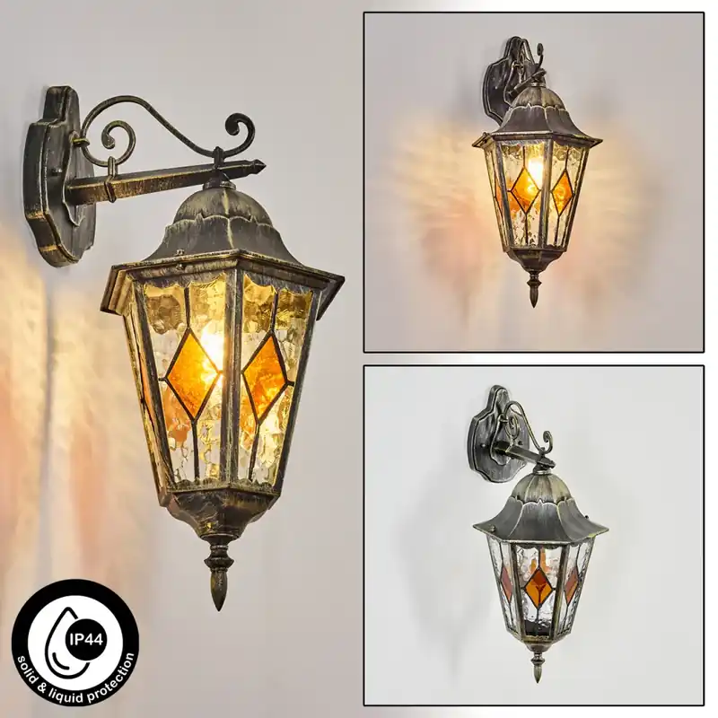 Voordeelprijs Hongkong Wandlamp voor buiten, Wandlamp Goud, Zwart, 1-licht