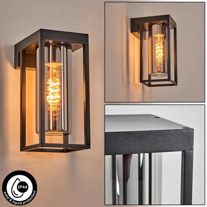 Korting Lagarelhos Buitenlicht, Wandlamp voor buiten Zwart, 1-licht