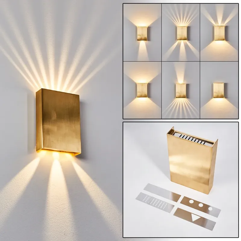 Geld-Terug-Garantie Benin Muurlamp LED Messing, 2-lichts