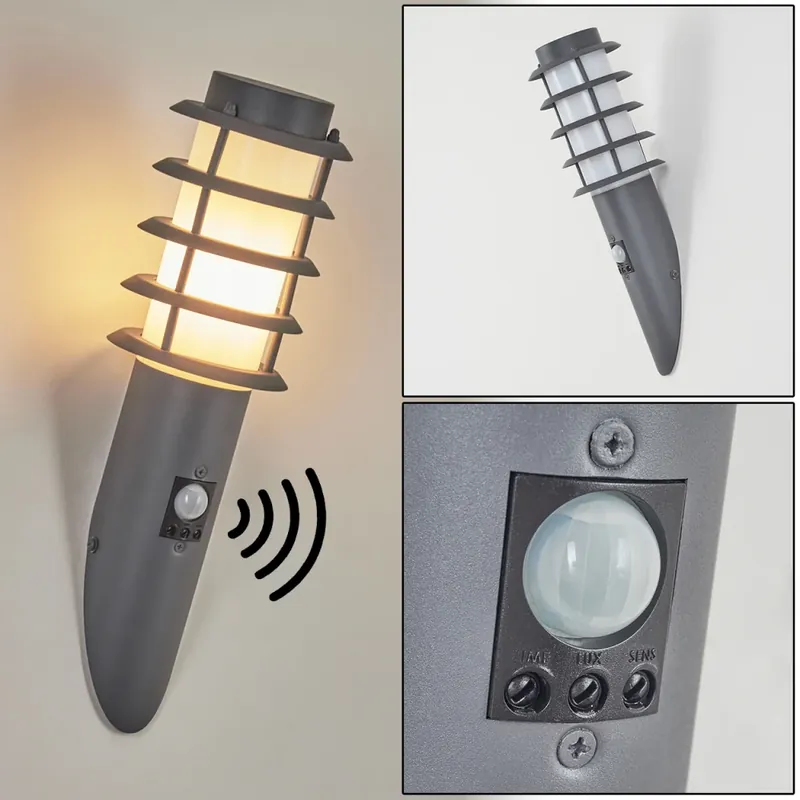Tunes Buiten muurverlichting Antraciet, 1-licht, Bewegingsmelder Gecertificeerd