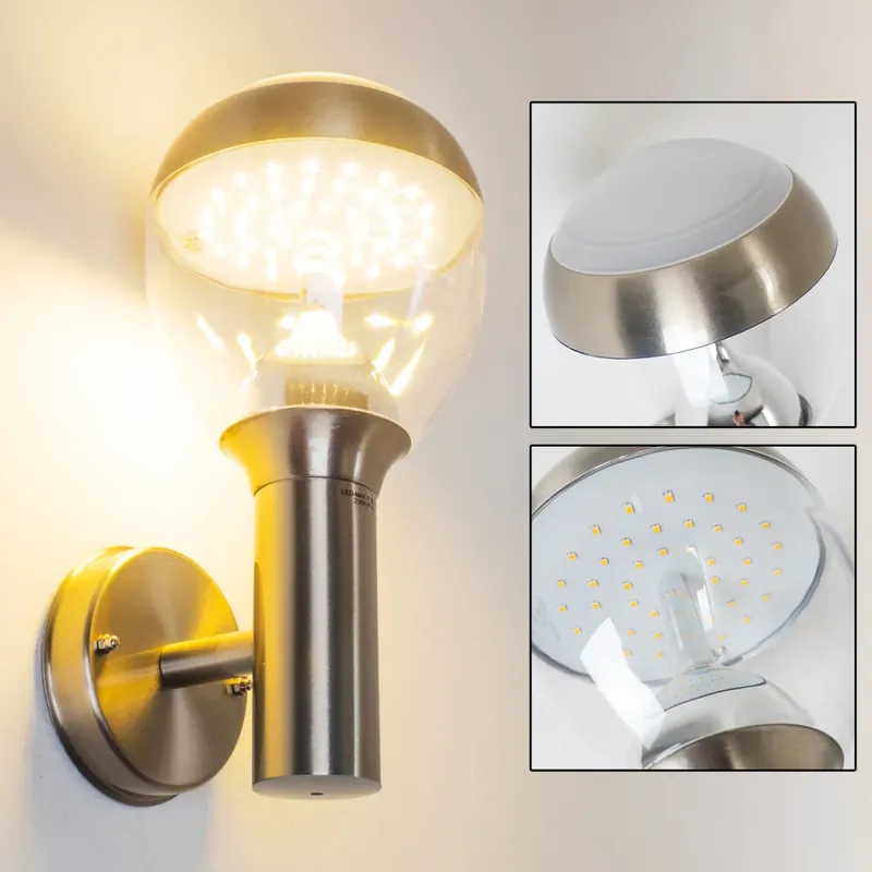 Handgemaakt Cordova Buiten muurverlichting LED roestvrij staal, 1-licht