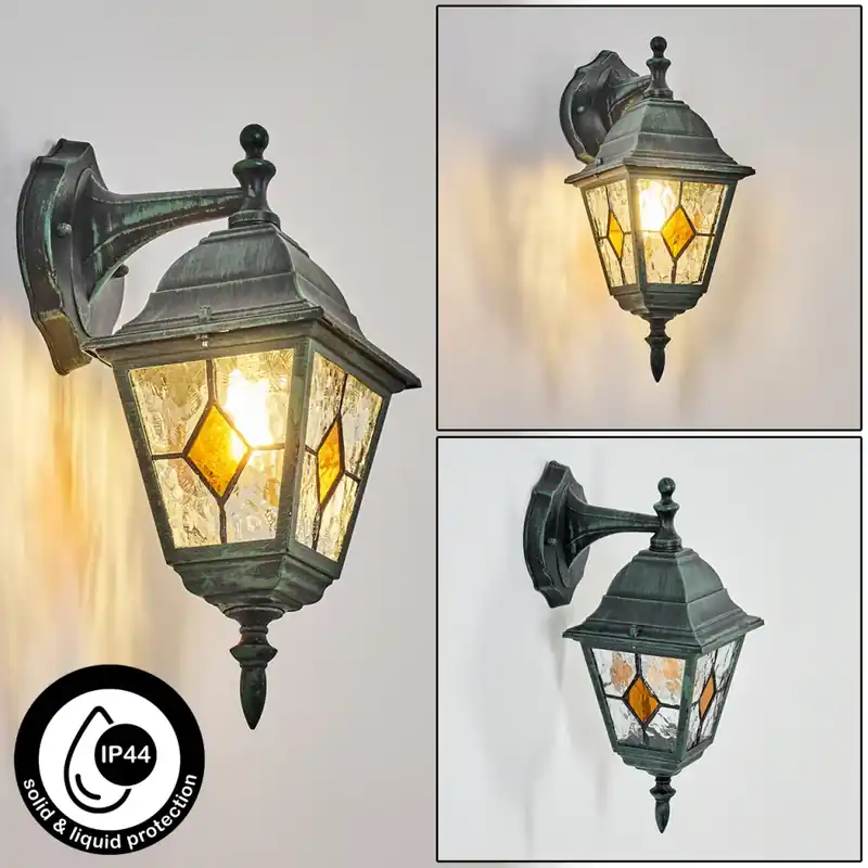Naofe Wandlamp voor buiten, Wandlamp Groen, Zwart, 1-licht Direct Verzonden