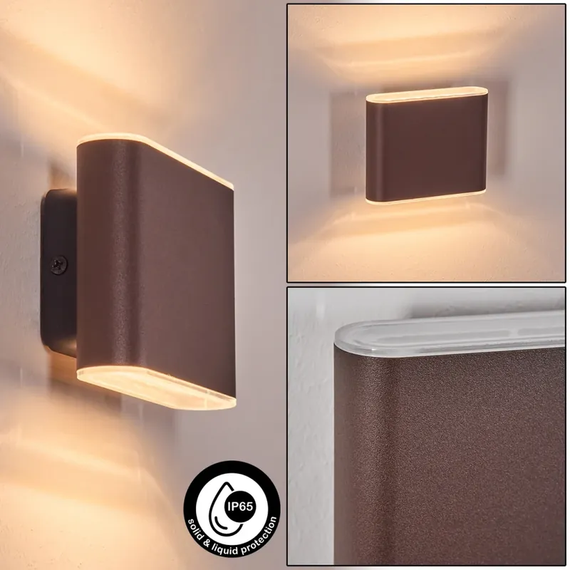 Paranhas Wandlamp voor buiten, Badkamerlamp, Licht omhoog & omlaag, Wandlamp Roest, 1-licht Actieprijs