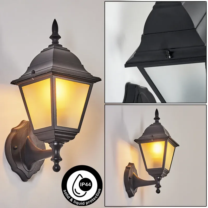 Naofe Buiten muurverlichting Zwart, 1-licht Finale Uitverkoop