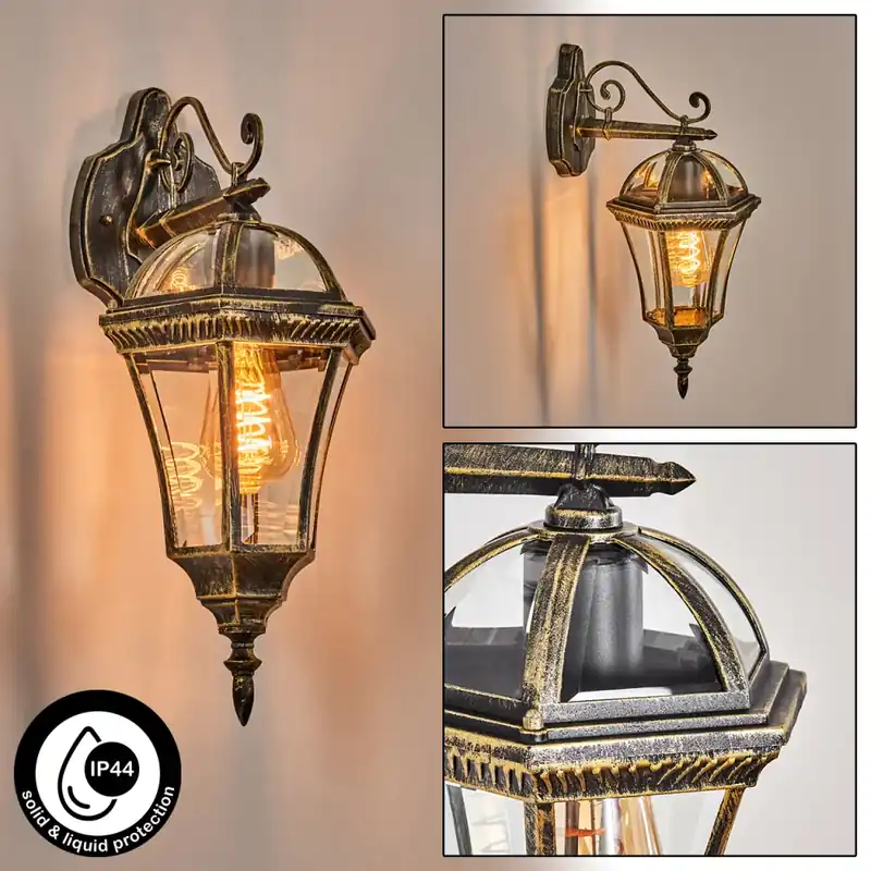 Beperkt Aanbod Lavajo Buitenlicht, Wandlamp voor buiten Goud, Zwart, 1-licht