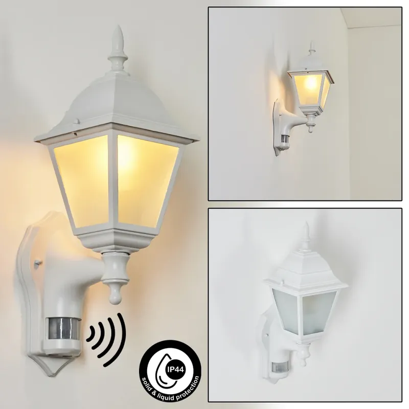 Naofe Buiten muurverlichting Wit, 1-licht, Bewegingsmelder Professioneel