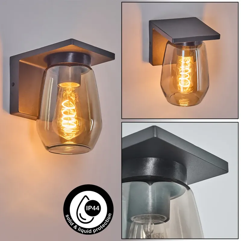 Aquin Buiten muurverlichting Antraciet, 1-licht Flitsaanbieding