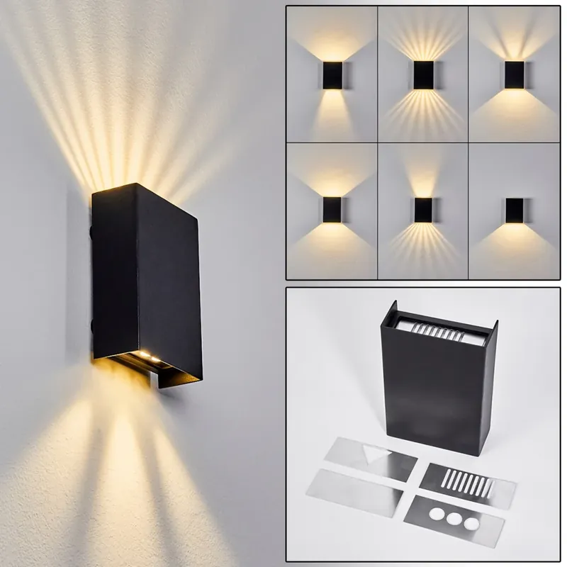 Tijdelijk Beschikbaar Benin Muurlamp LED Zwart, 1-licht