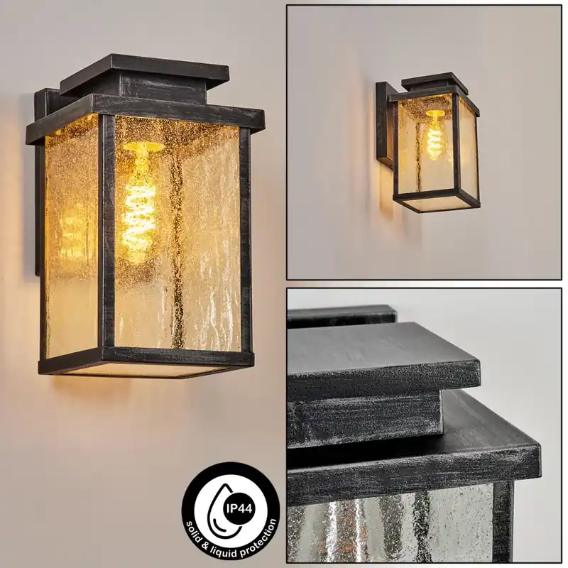 Tieva Buiten muurverlichting Zwart, Zilver, 1-licht Direct Verzonden