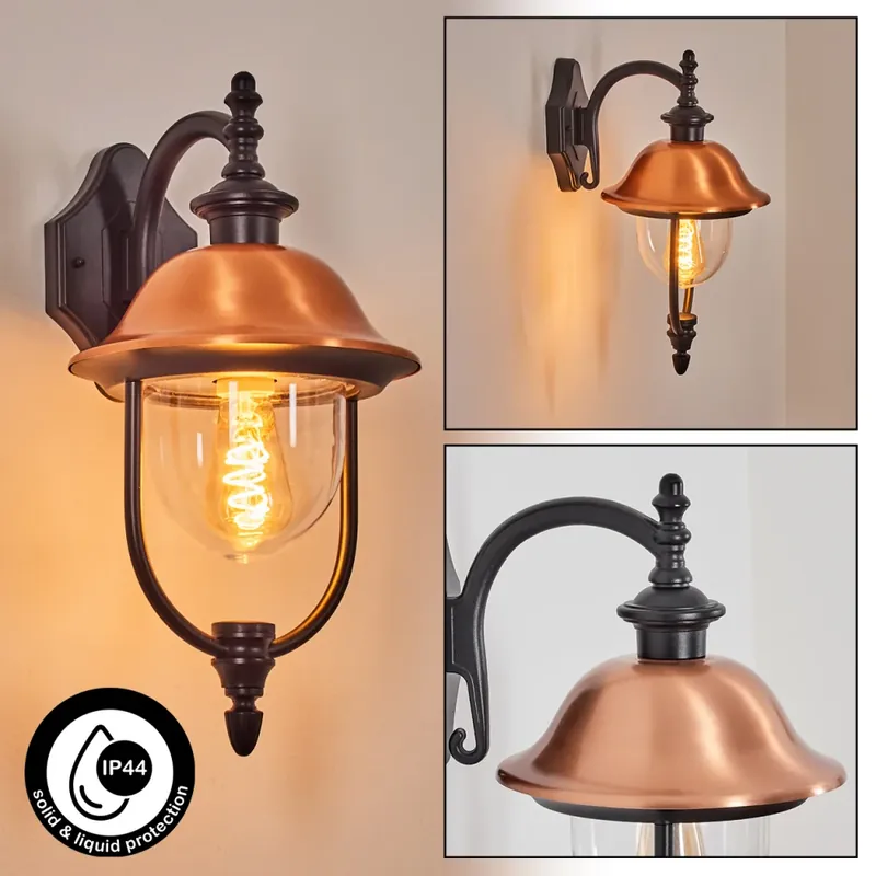 Gascon Wandlamp voor buiten, Wandlamp Koperkleurig, Zwart, 1-licht Origineel