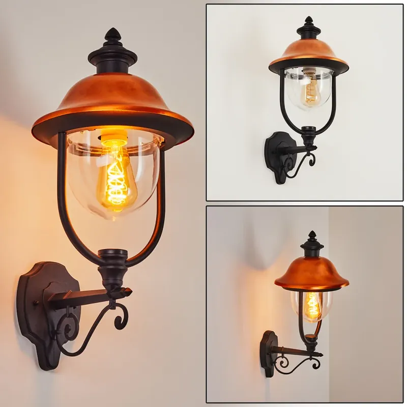 Gascon Buiten muurverlichting Zwart, 1-licht Origineel