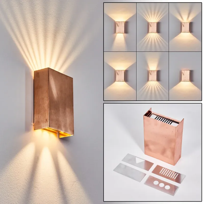 Beperkte Voorraad Benin Buiten muurverlichting LED Koperkleurig, 1-licht