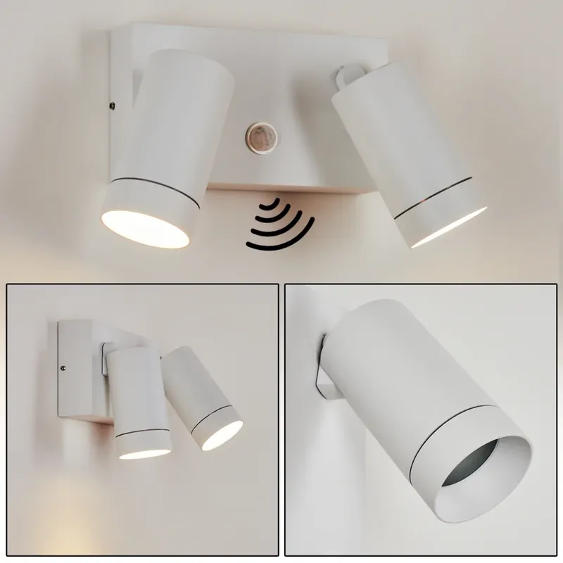 Uitverkoop Hakamken Buiten muurverlichting Wit, 2-lichts, Bewegingsmelder