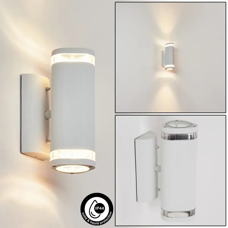 Amyton Buiten muurverlichting Wit, 2-lichts Gratis Retour