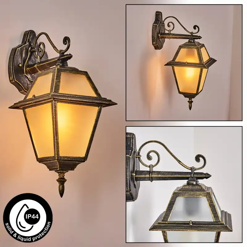 Fornelos Buitenlicht, Wandlamp voor buiten, Wandlamp Goud, Zwart, 1-licht Exclusieve Aanbieding
