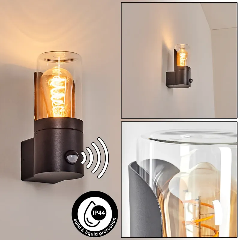 Authentiek Morbak Wandlamp voor buiten Zwart, 1-licht