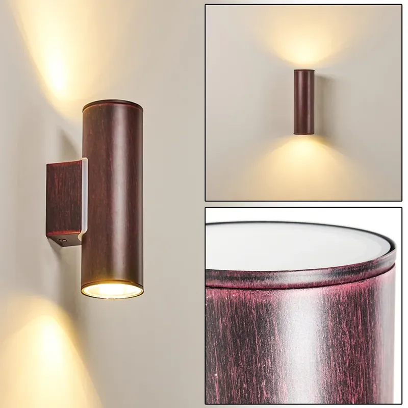 Brachy Buiten muurverlichting LED Red, Zwart, 2-lichts Rechtstreeks Van De Fabrikant