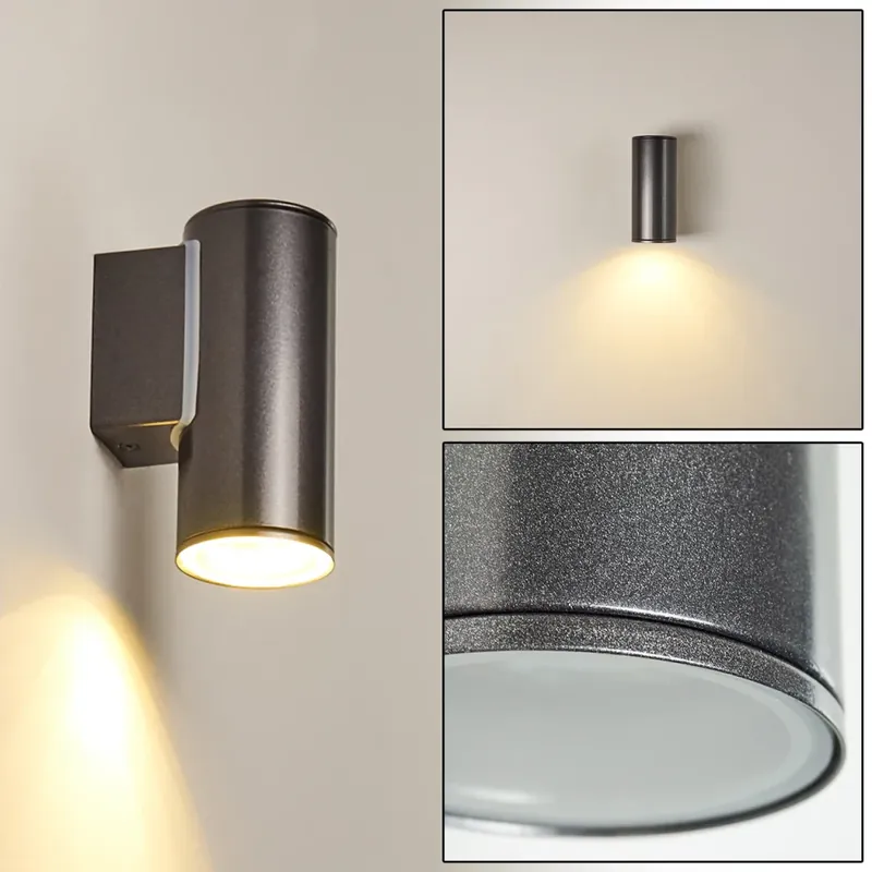 Brachy Buiten muurverlichting LED Zwart, 2-lichts Op = Op