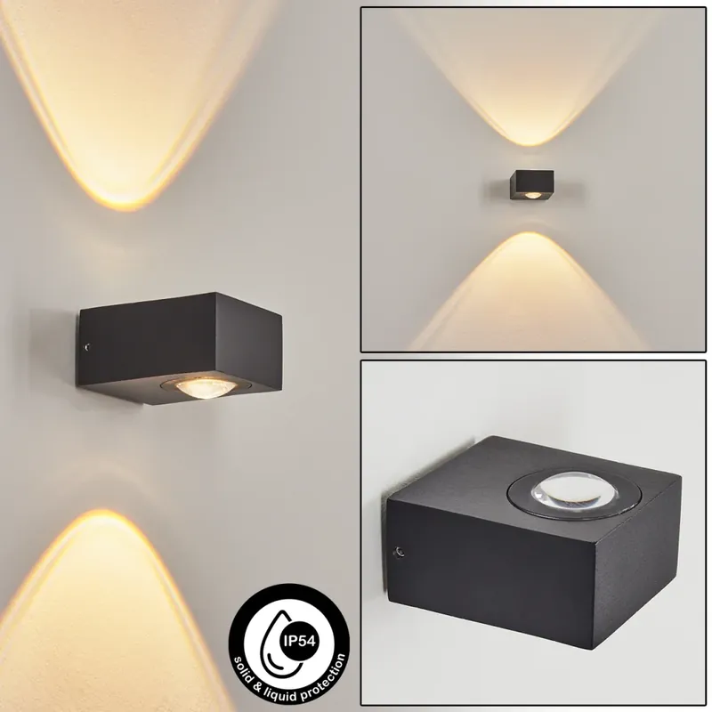 Curvel Buiten muurverlichting LED Zwart, 2-lichts Meest Verkocht