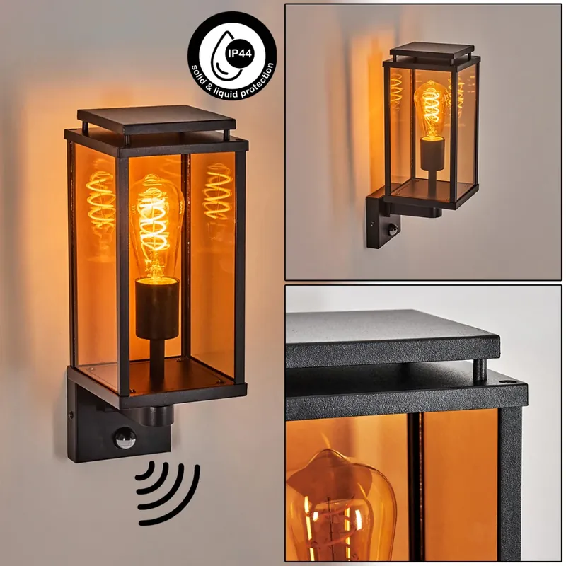 Cadafaes Wandlamp voor buiten Zwart, 1-licht, Bewegingsmelder Exclusieve Aanbieding