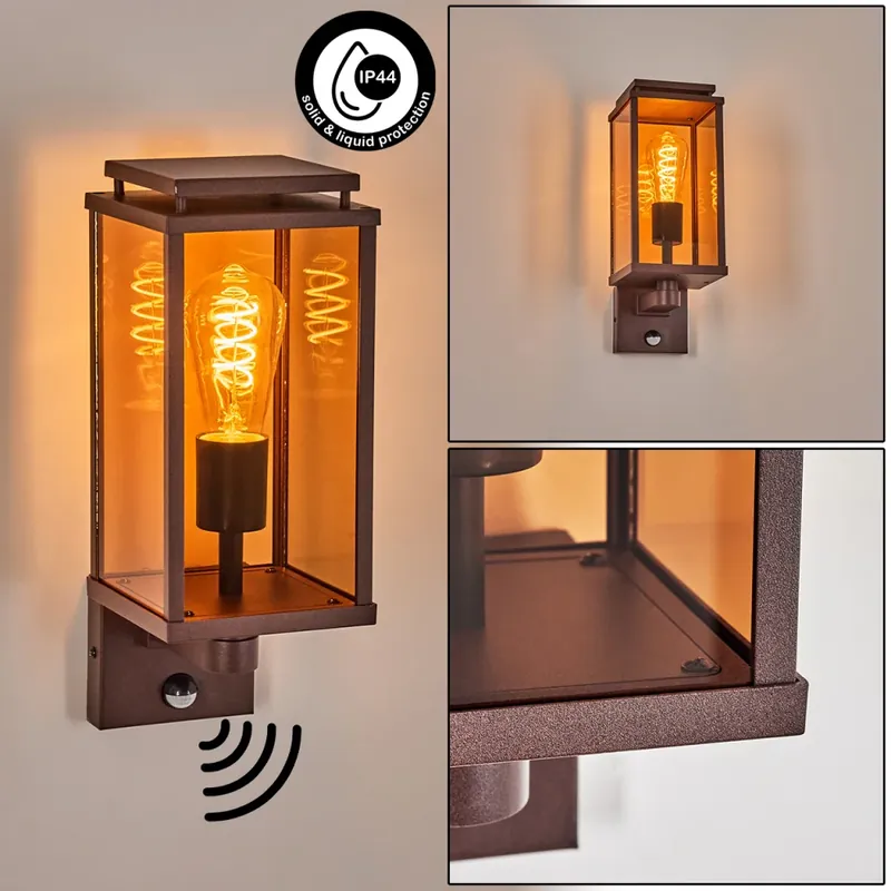 Cadafaes Wandlamp voor buiten Roest, 1-licht, Bewegingsmelder Speciale Aanbieding