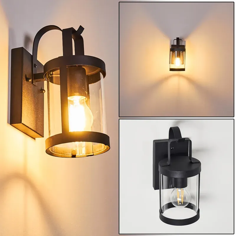Hojer Buiten muurverlichting Zwart, 1-licht Exclusief