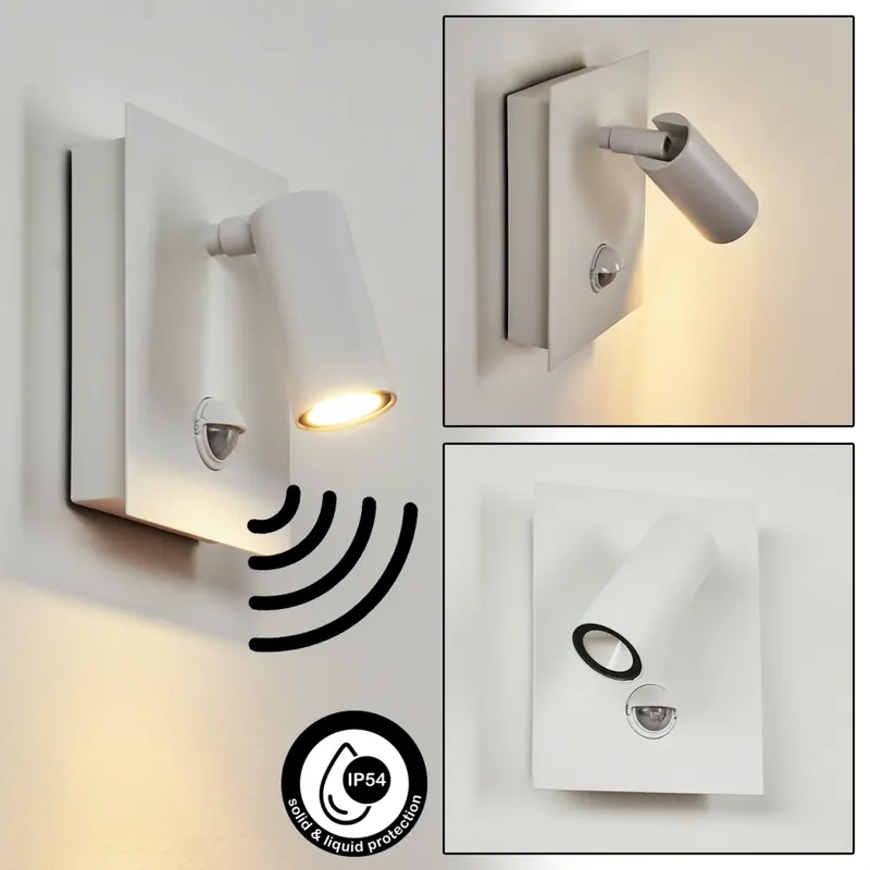 Voordeelprijs Saeter Buiten muurverlichting LED Wit, 1-licht, Bewegingsmelder