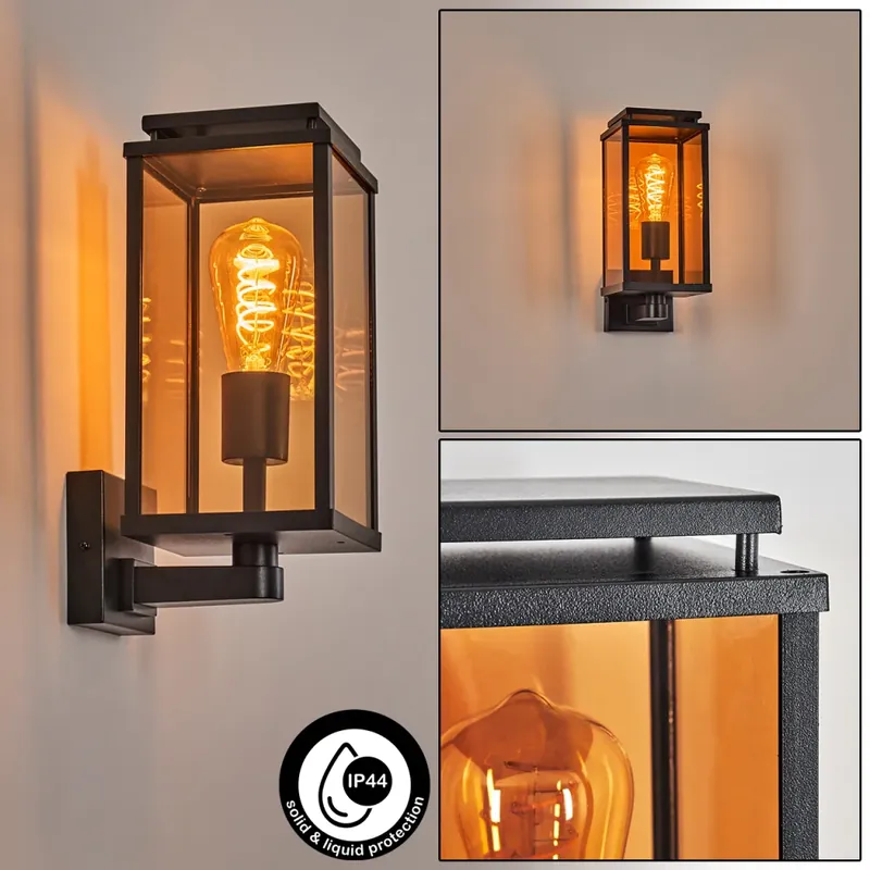 Cadafaes Wandlamp voor buiten Zwart, 1-licht Exclusief