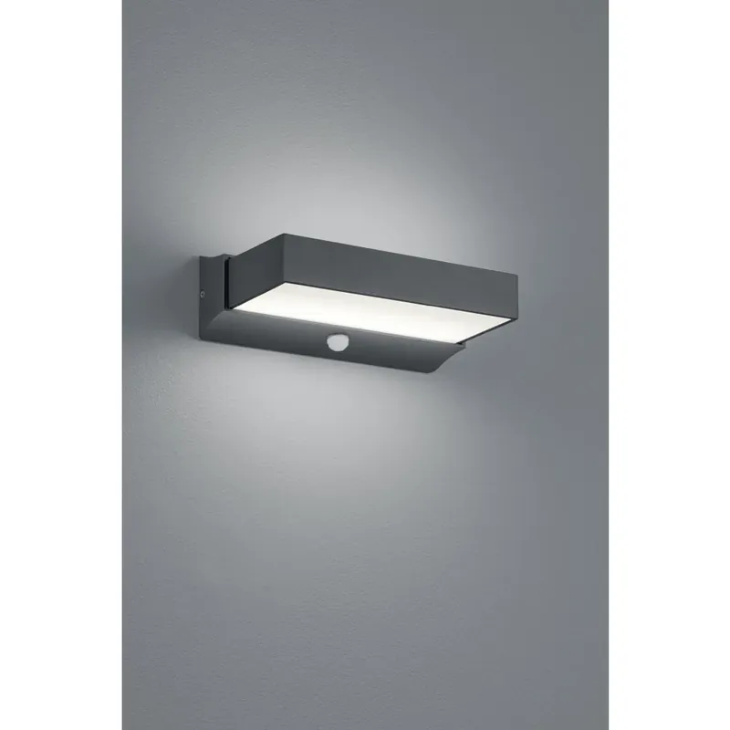 Trio CUANDO Buiten muurverlichting LED Antraciet, 1-licht, Bewegingsmelder Direct Beschikbaar
