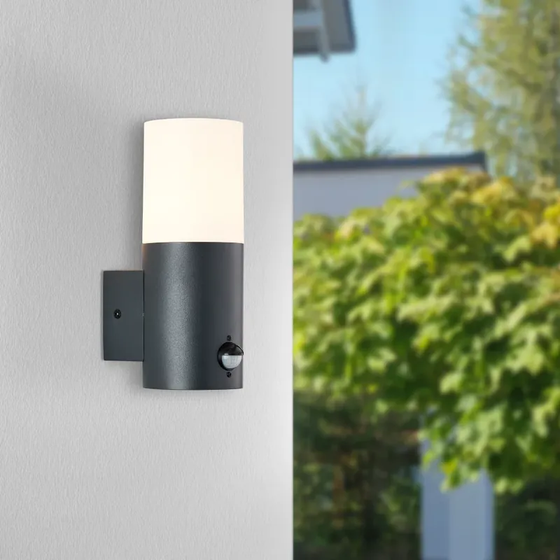 Brillliant Aberdeen Buiten muurverlichting Zwart, 1-licht, Bewegingsmelder Exclusief