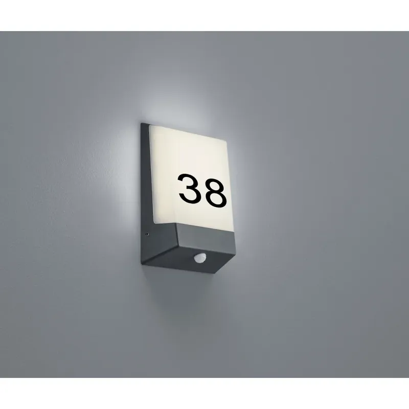 Hoge Kwaliteit Trio KASAI Huisnummer verlichting LED Antraciet, 1-licht