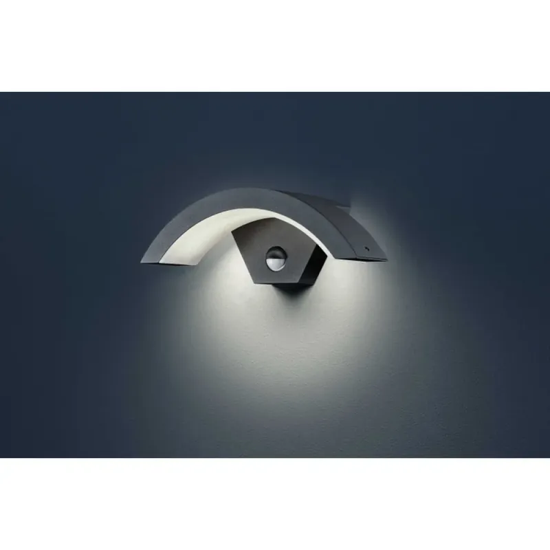 Trio verlichting Wandleuchte Wandlamp voor buiten LED Antraciet, 1-licht, Bewegingsmelder Express Levering