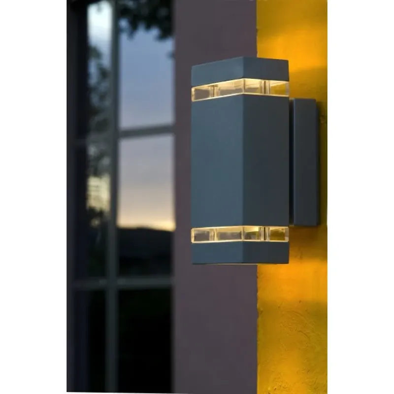 Lutec Focus Buiten muurverlichting Antraciet, 2-lichts Plaats Bestelling